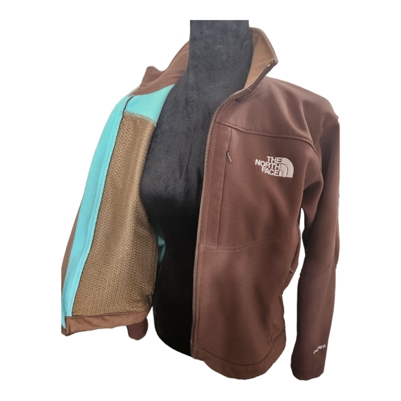 The North Face Apex Soft Shell Jacket Brown and Blue, (Small) - Picture 5 of 16